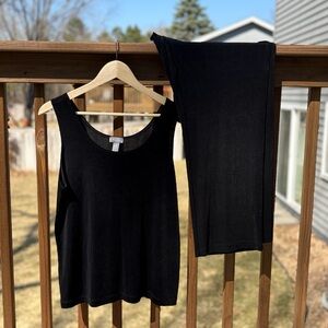 Black Tank Top & Pant Matching Set